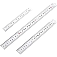 Siumir Regla de Acero Inoxidable Metálico que Incluye 15cm - 20cm - 30cm Doble Regla lateral Doble Regla de Acero Recto…